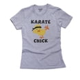 thumbnail image 1 of Awesome Baby Chick With Black Belt Doing Karate Martial Art Kick Women's Cotton Grey T-Shirt, 1 of 2
