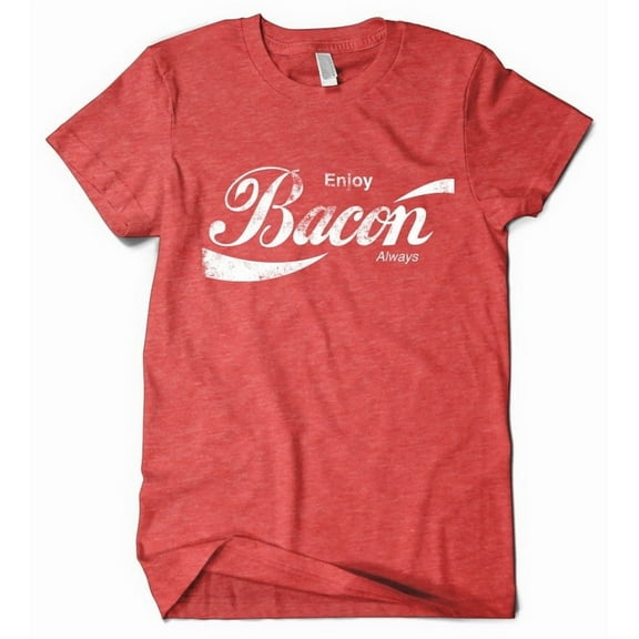 Awesome Bacon T-Shirt - Enjoy Bacon Always Fun T-Shirt - Bacon Festival Shirt - Heather Red X-Large
