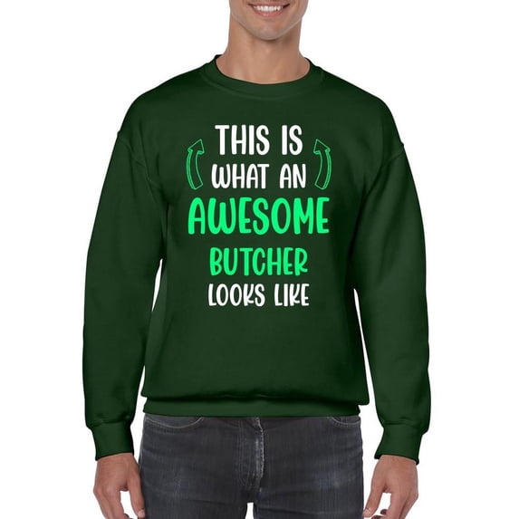 Awesome Butcher Looks Like Sweatshirt Men -Smartprints Designs, Male 5X-Large