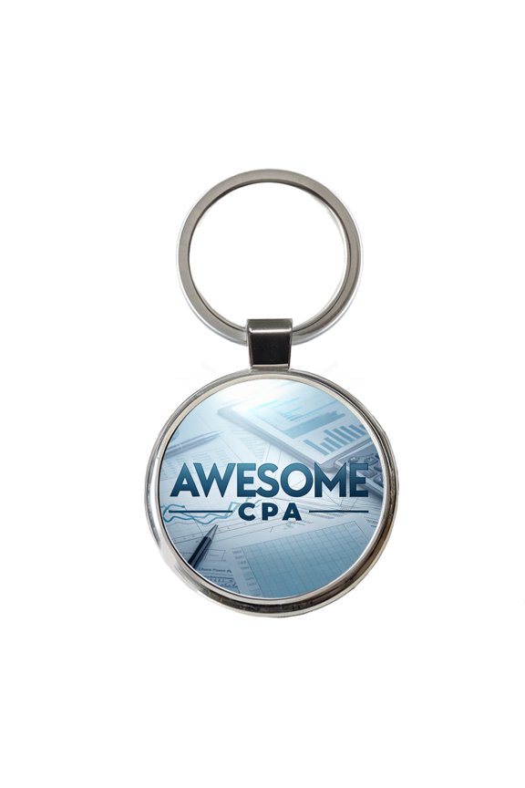 Awesome CPA Inspirational Metal Round Keychain