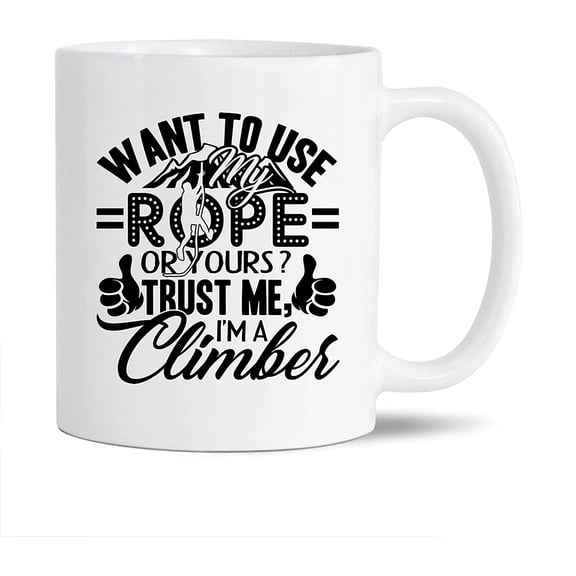 Awesome Climbing Decorative Mug, I'm A Climber Pottery Teacup, Unique Climbing Coffee Mug, Climbing White Ceramic Tea Mug, Climbing Mug Cup 11 Oz.