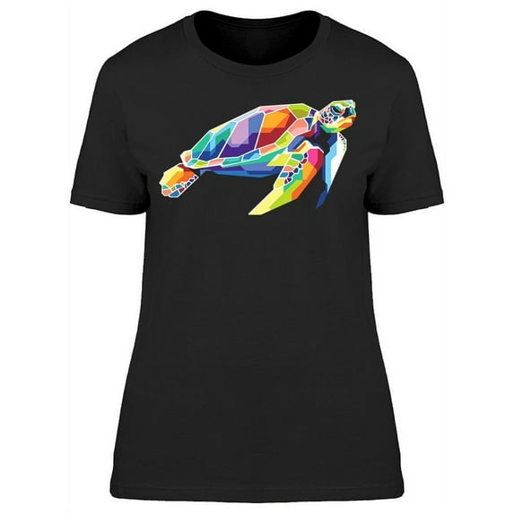 Awesome Colorful Turtle T-Shirt Women -Image by Shutterstock, Female Medium