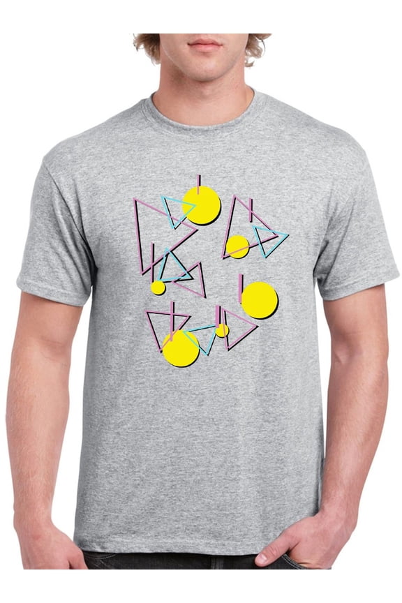 Awesome Combination Of 90's Geometric Figures Men Athletic Heather T-Shirt, Male Medium