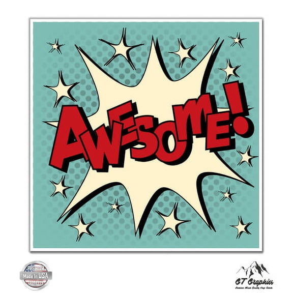 Awesome! Comic Book Style - 12" Vinyl Sticker Waterproof Decal