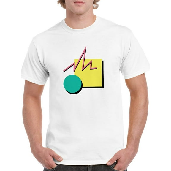 Awesome Composition Of 90's Geometric Figures And Colors Men White T-Shirt, Male Medium