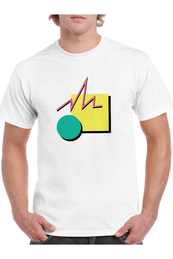 Awesome Composition Of 90's Geometric Figures And Colors Men White T-Shirt, Male x-Large