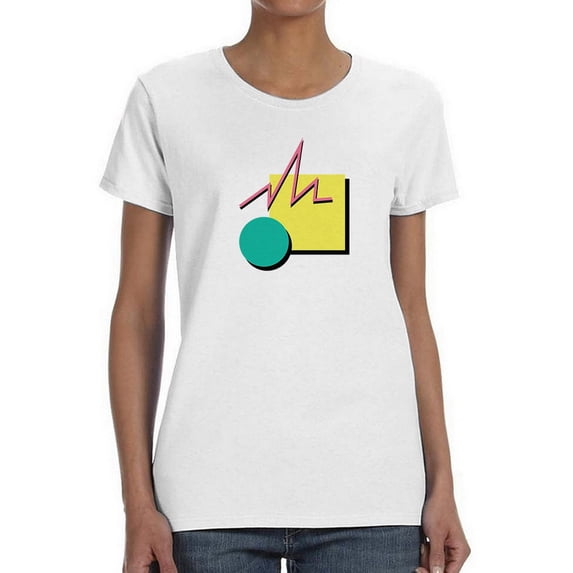 Awesome Composition Of 90's Geometric Figures And Colors Women White T-Shirt, Female x-Large