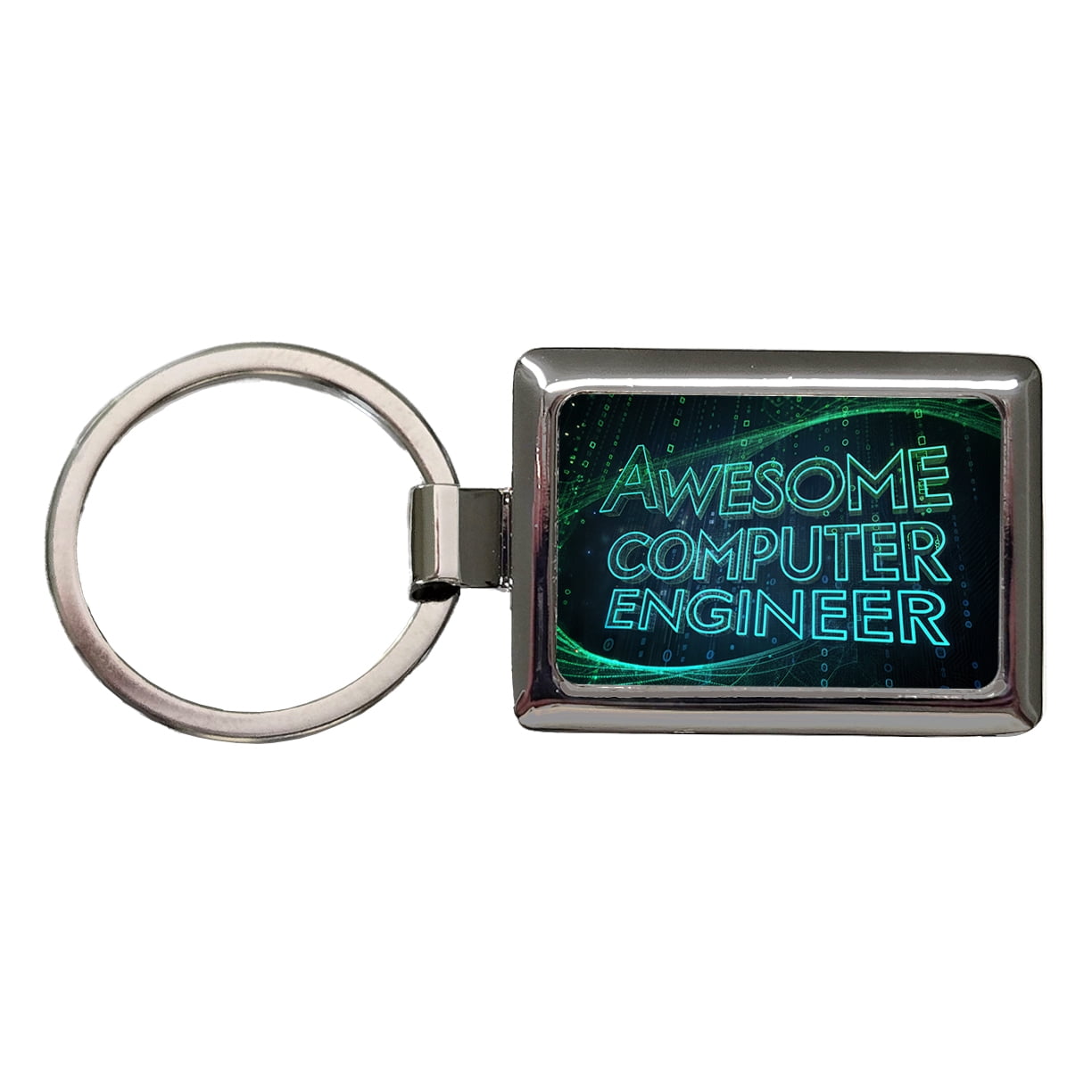 Keychain Computer That Works Awesome Computer Engineer Inspirational Metal Rectangle Keychain ...