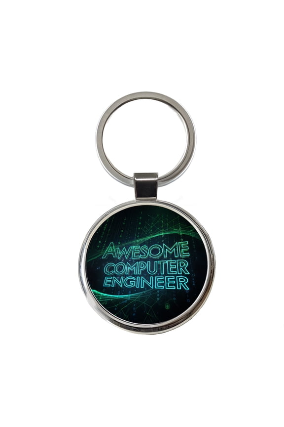 Awesome Computer Engineer Inspirational Metal Round Keychain