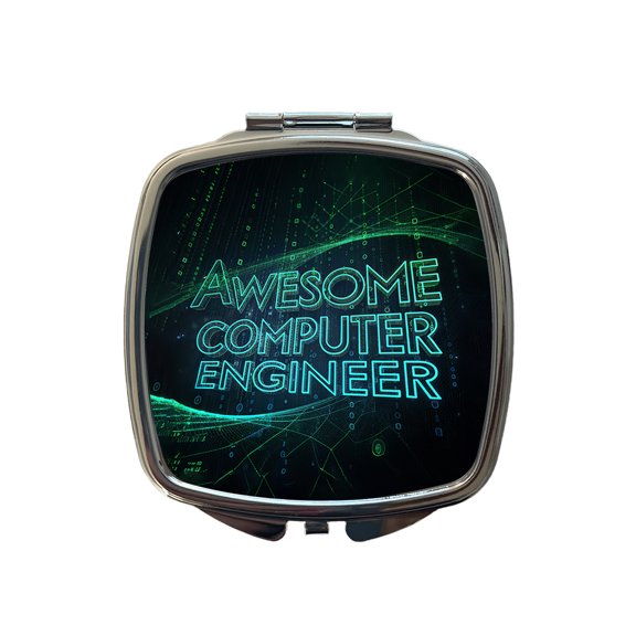 Awesome Computer Engineer Inspirational Travel Makeup Handbag Purse Small Pocket Compact Mirror