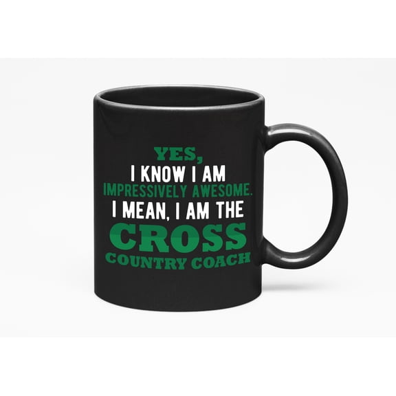 Awesome Cross Country Coach, Coaching Stuff, Runner, Black 11oz Ceramic Mug