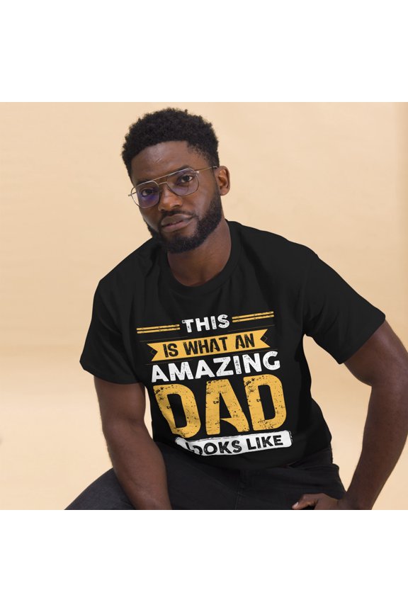 Awesome Dad Father's Day Papa Daddy Father Graphic From Son Graphic classic tee (Black, M)