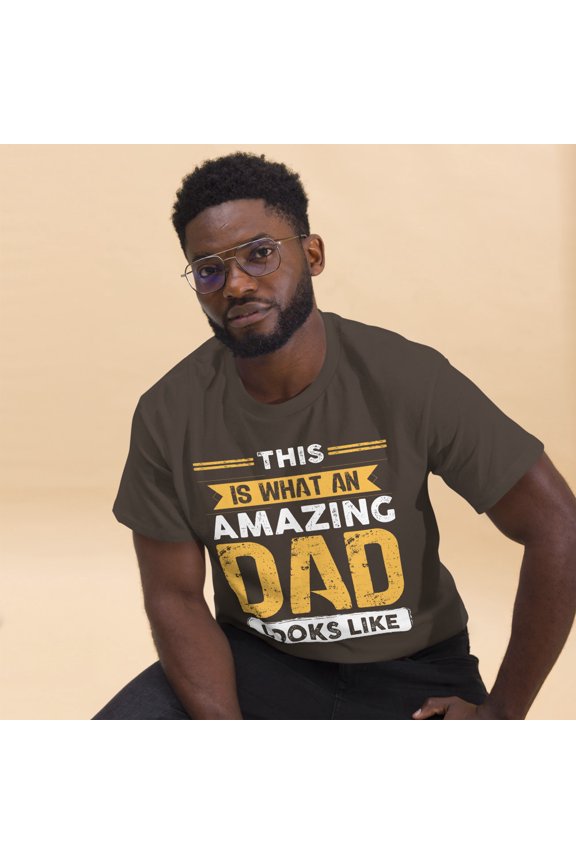 Awesome Dad Father's Day Papa Daddy Father Graphic From Son Graphic classic tee (Dark Chocolate, L)