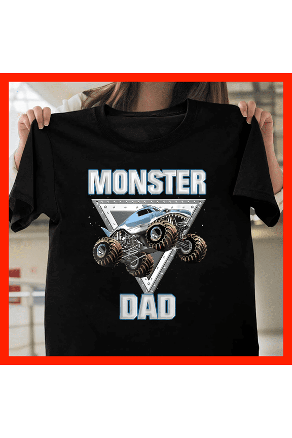 Awesome Dad Monster Truck T-Shirt - Cool Off-Road Graphic Tee for Fathers A081, for Unisex, Up to Size 5XL