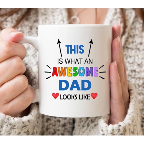 Awesome Dad mug 'This Is What an Awesome Dad Looks Like' RiskA Designs Dad Birthday Father