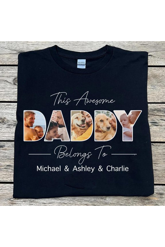 Awesome Daddy Mommy Personalized Custom Photo Dad Mom, ANANDHIS-Shirts
