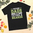 thumbnail image 1 of Awesome Dads Tattoos Beards Father's Day Papa Daddy Father Graphic classic tee (Black, S), 1 of 4