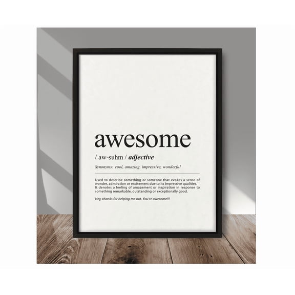 Awesome Definition Poster Awesome Definition Print Awesome Poster Wall Decor Quirky Definition Dictionary Trend Poster Funny Definition Print Poster