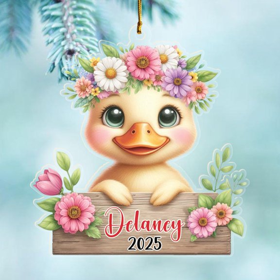 Awesome Duck Animal Shaped Xmas Ornament Gift for Women Daughter Baby Girl Niece Friends, Personalized Duck Decor Ornaments 2025, Customized Name Ducks Christmas Ornament Gift for Birthday New Year
