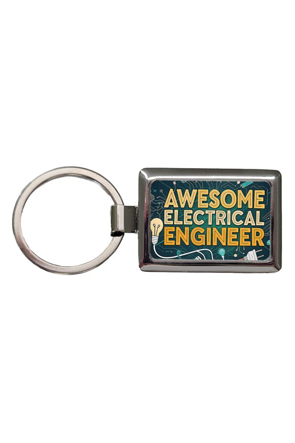 Awesome Electrical Engineer Inspirational Metal Rectangle Keychain