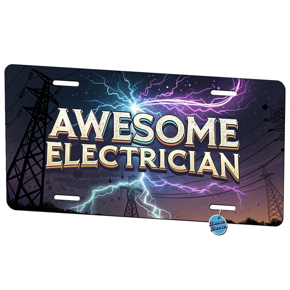 Awesome Electrician Inspirational Metal Novelty License Plate