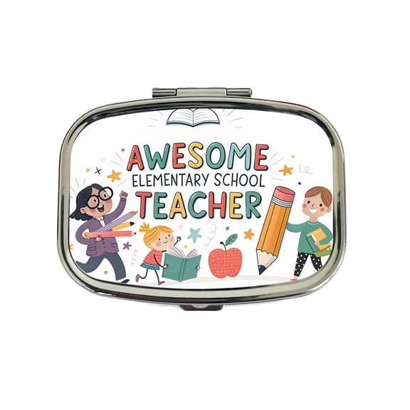Awesome Elementary School Teacher Inspirational Small Travel Handbag Pill Box Case