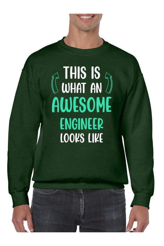 Awesome Engineer Looks Like Sweatshirt Men -Smartprints Designs, Male Large