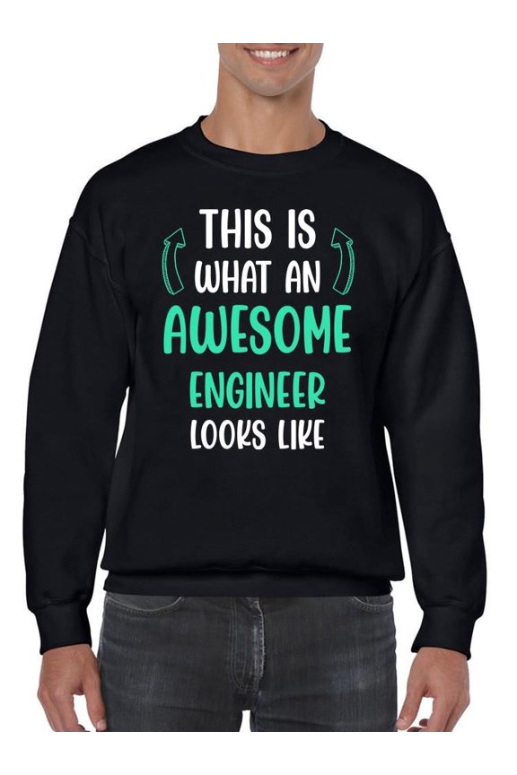 Awesome Engineer Looks Like Sweatshirt Men -Smartprints Designs, Male Small