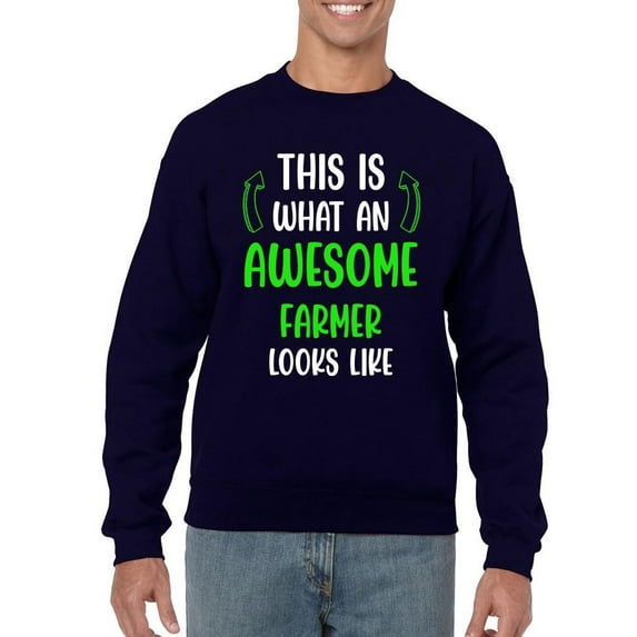 Awesome Farmer Looks Like Sweatshirt Men -Smartprints Designs, Male 5X-Large