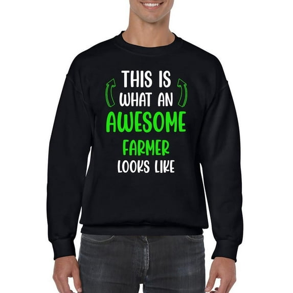 Awesome Farmer Looks Like Sweatshirt Men -Smartprints Designs, Male Medium