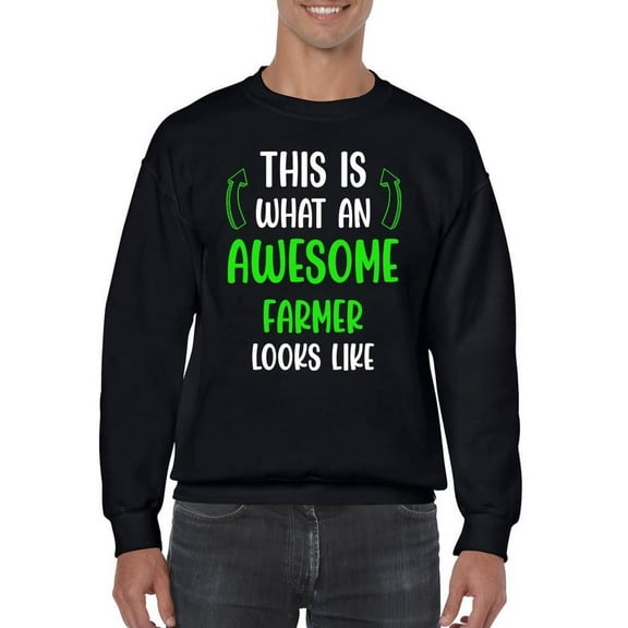 Awesome Farmer Looks Like Sweatshirt Men -Smartprints Designs, Male Small
