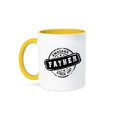 thumbnail image 1 of 3dRose, Awesome Father since 1981 year of birth of first born child stamp - Worlds greatest dad - best daddy, 11oz Two-Tone Yellow Mug, 1 of 7