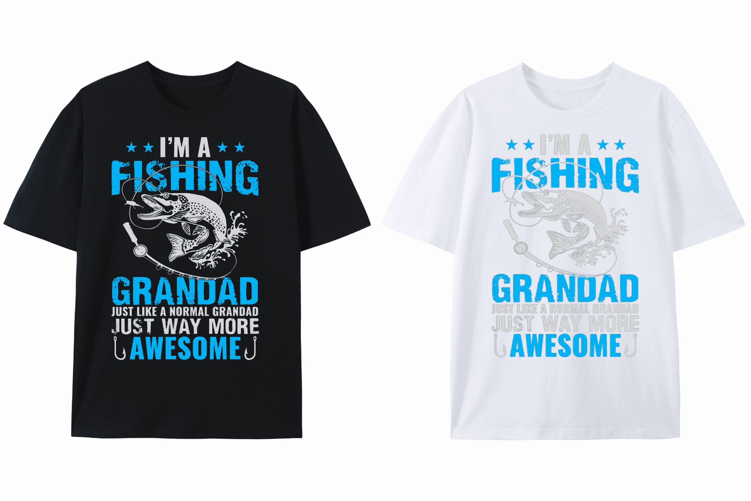 Awesome Fishing Grandad 2 pc Mens white and black Unique designs ...