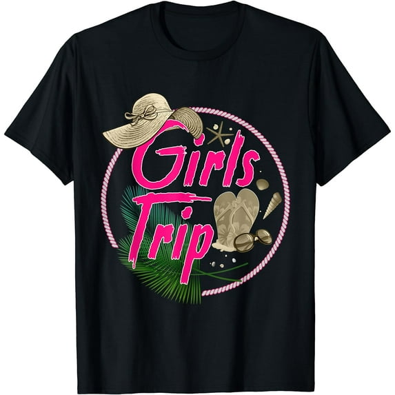 Awesome Girls Trip Women Besties Girl Ladies Cruise Lovers T-Shirt Black Small