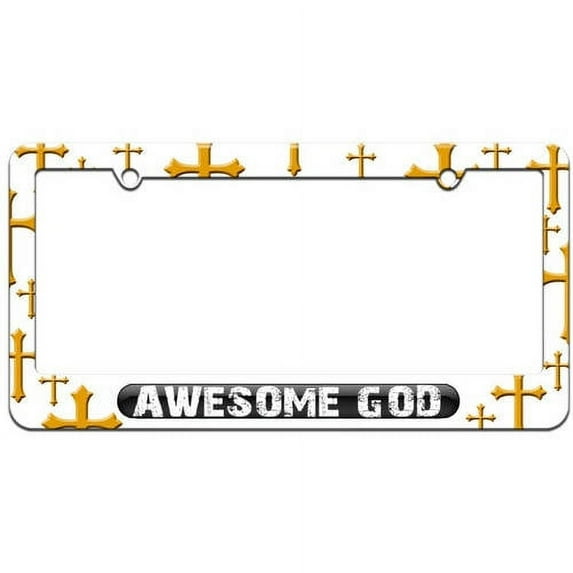 Awesome God License Plate Tag Frame, Multiple Colors