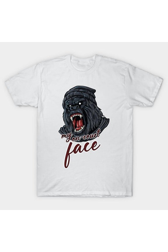 Awesome Gorilla Face Tennis On-Court Design For Tennis Players Funny New Unisex T-Shirt, Up to size 5XL - Unique Gift Tee