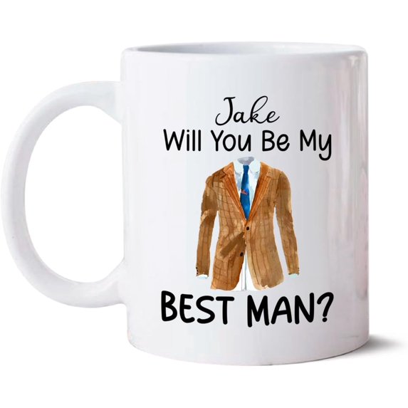 Awesome Groomsman Coffee Mug, Customized Groom Ceramic Mug With Name & Date, Thank You Groomsmen Porcelain Cup Gift, Personalized Best Man Pottery Cup, Wedding Cup For Groom, White Mug 11oz