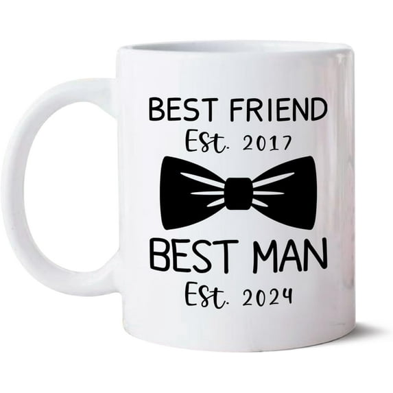 Awesome Groomsman Coffee Mug, Customized Groom Ceramic Mug With Name & Date, Thank You Groomsmen Porcelain Cup Gift, Personalized Best Man Pottery Cup, Wedding Cup For Groom, White Mug 11oz