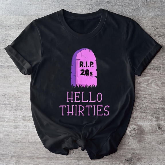 Awesome Hello Thirties Kawaii 30th Gothic Birthday RIP 20s Tombstone T-Shirt