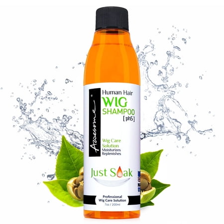 Awesome Human Hair Wig Shampoo, pH5, Wig Care Solution, Adds Body & Volume, Promotes Silkiness and Shine, Detangle Wig & Easy Combing, Provides Freshness Feeling 7oz
