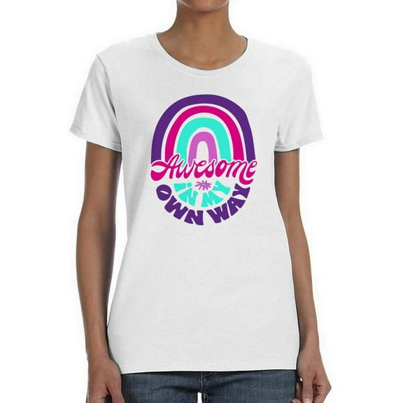 Awesome In My Own Way Shaped T-Shirt Women -Smartprints Designs, Female XX-Large
