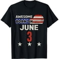 thumbnail image 1 of Awesome June 3 Vintage USA Flag Classic June 3rd T-Shirt, 1 of 4