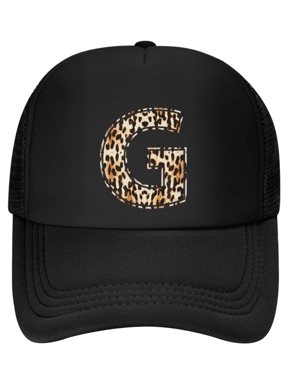 Awesome Letter G Initial Name Leopard Cheetah Print Baseball Cap