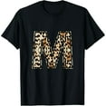 thumbnail image 1 of Awesome Letter M Initial Name Leopard Cheetah Print T-Shirt, 1 of 7