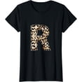 thumbnail image 1 of Awesome Letter R Initial Name Leopard Cheetah Print T-Shirt, 1 of 3