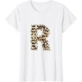 thumbnail image 1 of Awesome Letter R Initial Name Leopard Cheetah Print T-Shirt, 1 of 3