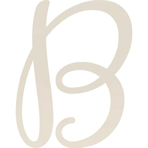 Awesome Life Craft, Acrylic Letter B Script, 4'' Tall White Alphabet