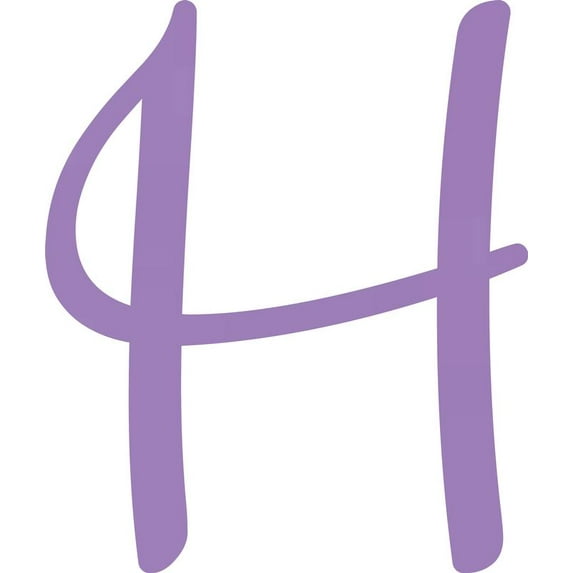 Awesome Life Craft, Acrylic Letter H Script, 4'' Tall Lavender Alphabet