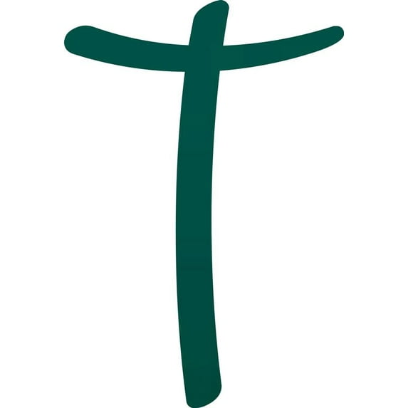 Awesome Life Craft, Acrylic Letter T Script, 4'' Tall Frosted Teal Alphabet