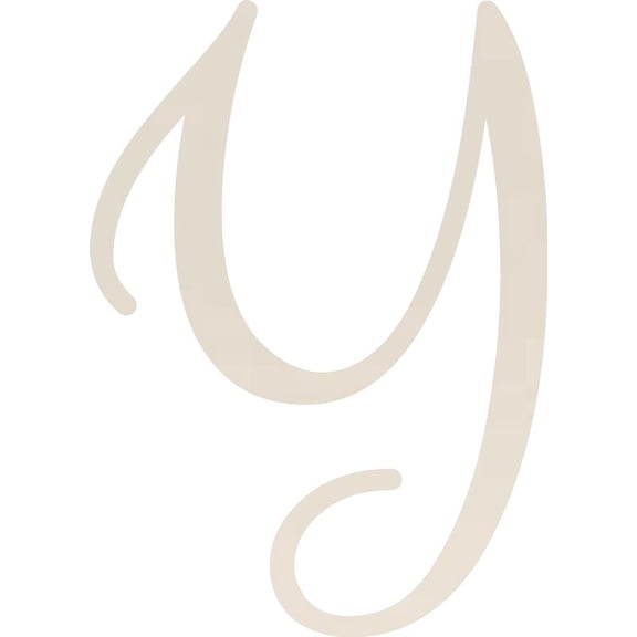 Awesome Life Craft, Acrylic Letter Y Script, 4'' Tall White Alphabet